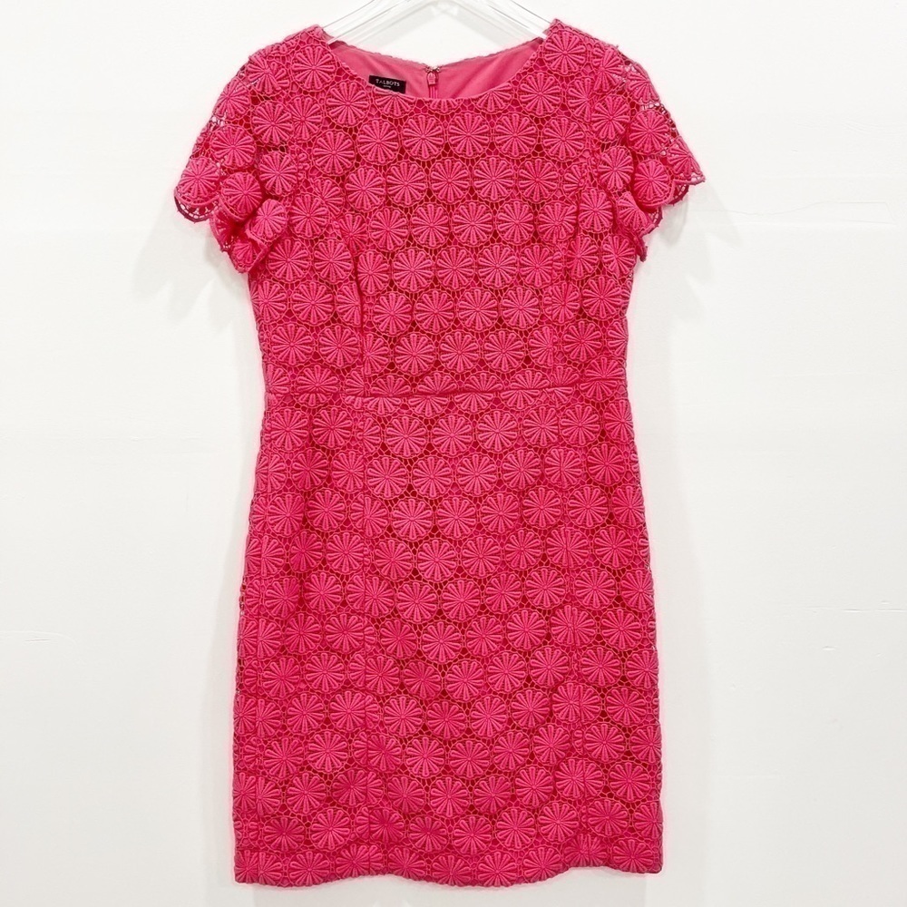 Talbots Larosa Pink Lace Crochet Sheath Dress 8P